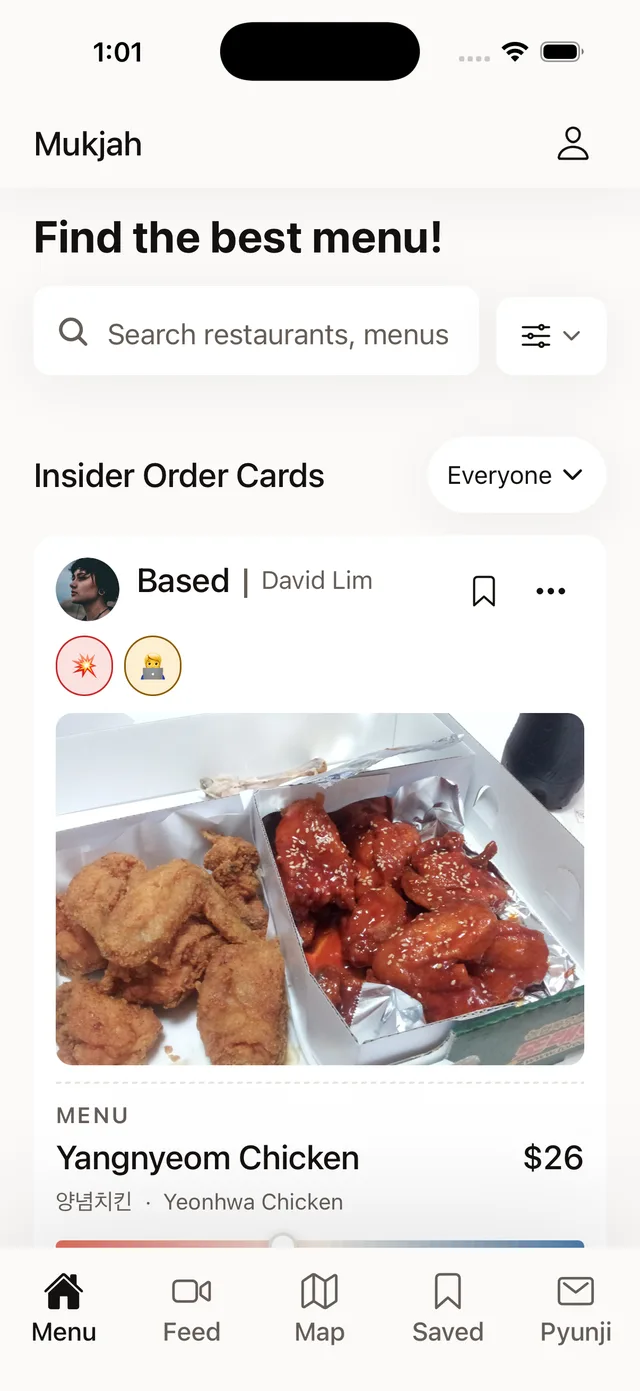 Search across every menu