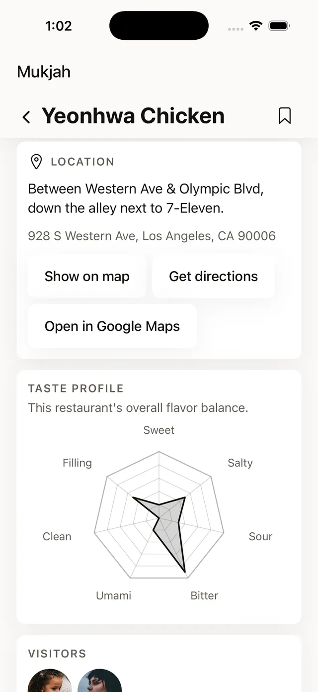 A restaurant's Taste Profile