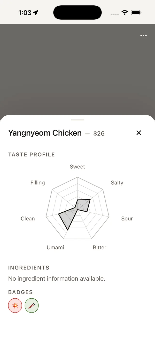 Every dish, matched to your taste