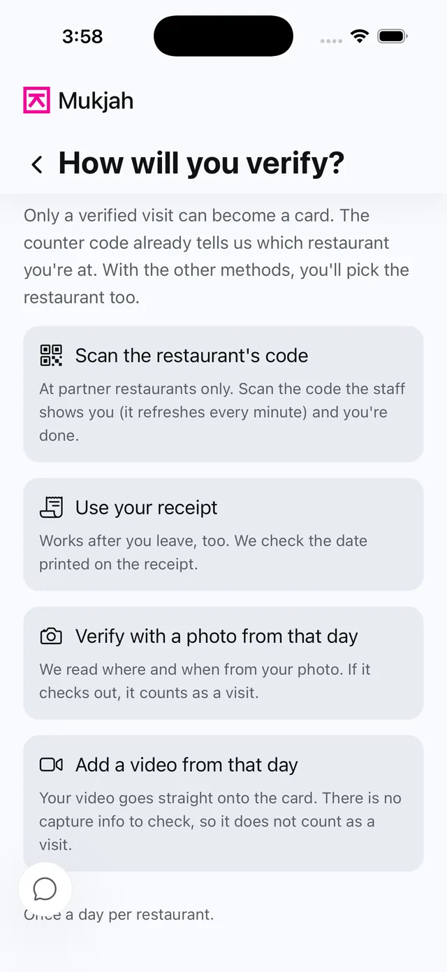 Verify your visit