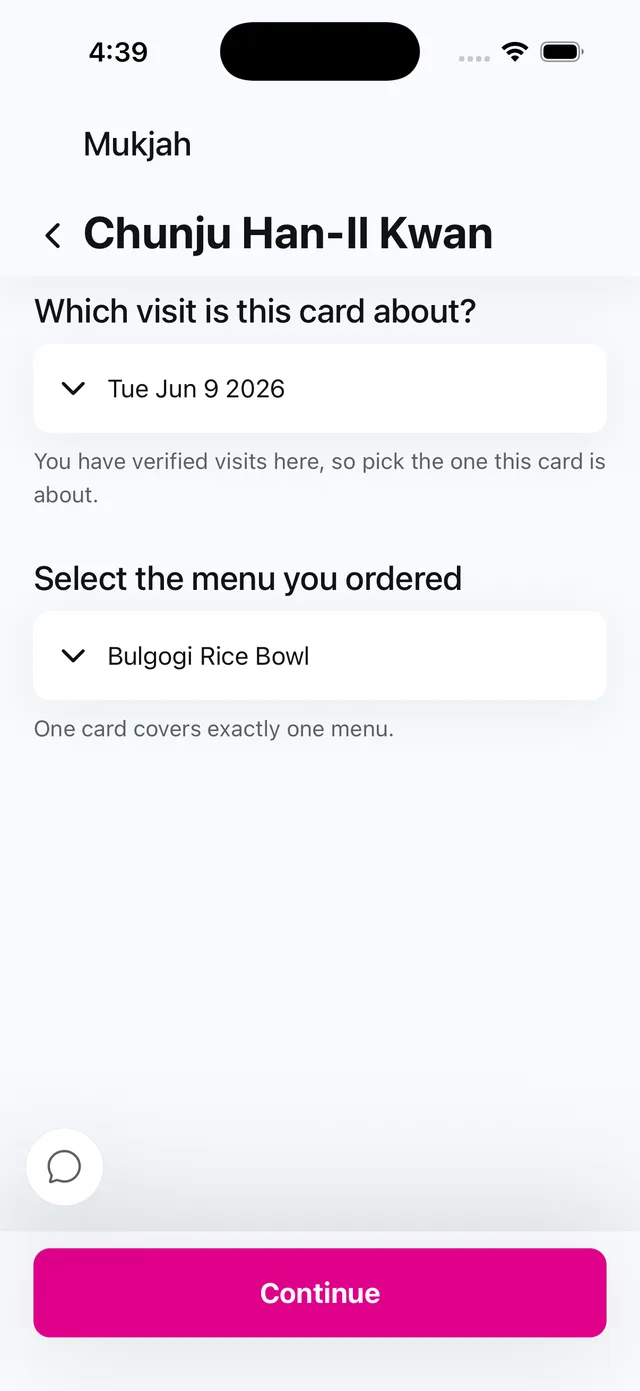 Pick the visit and dish
